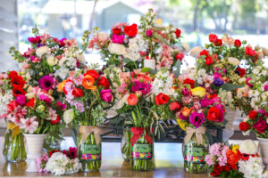 A dozen floral arrangements