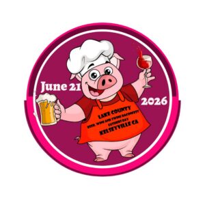 Pig in apron with beer
