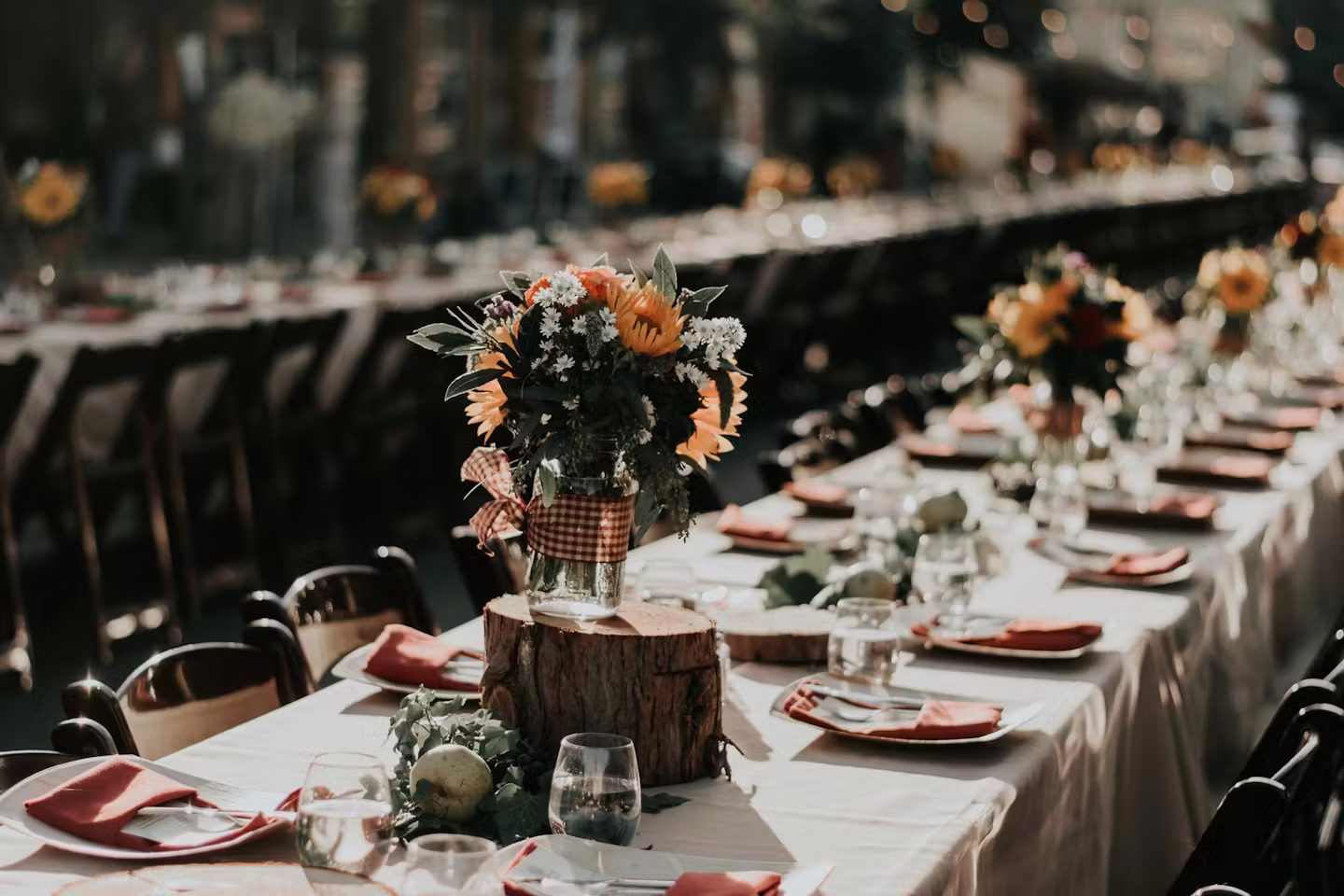 Table set for dinner.